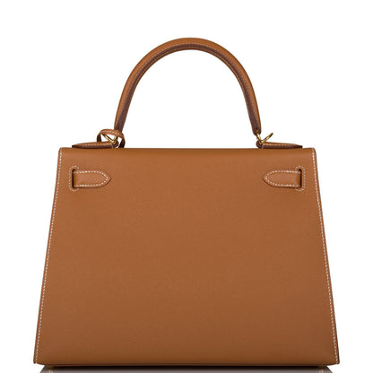 Hermes Kelly 28 Sellier Gold Epsom Gold Hardware