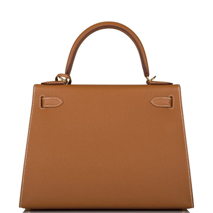 Hermes Kelly 28 Sellier Gold Epsom Gold Hardware