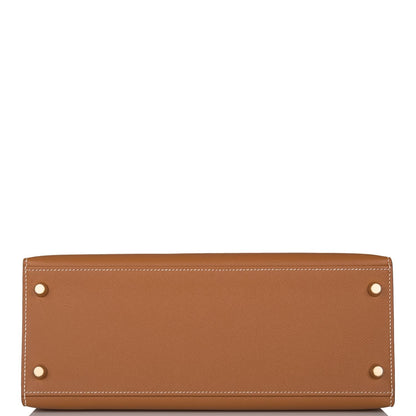 Hermes Kelly 28 Sellier Gold Epsom Gold Hardware