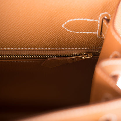 Hermes Kelly 28 Sellier Gold Epsom Gold Hardware