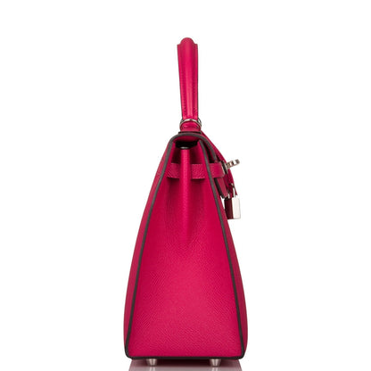 Hermes Kelly 25 Sellier Rose Mexico Epsom Palladium Hardware