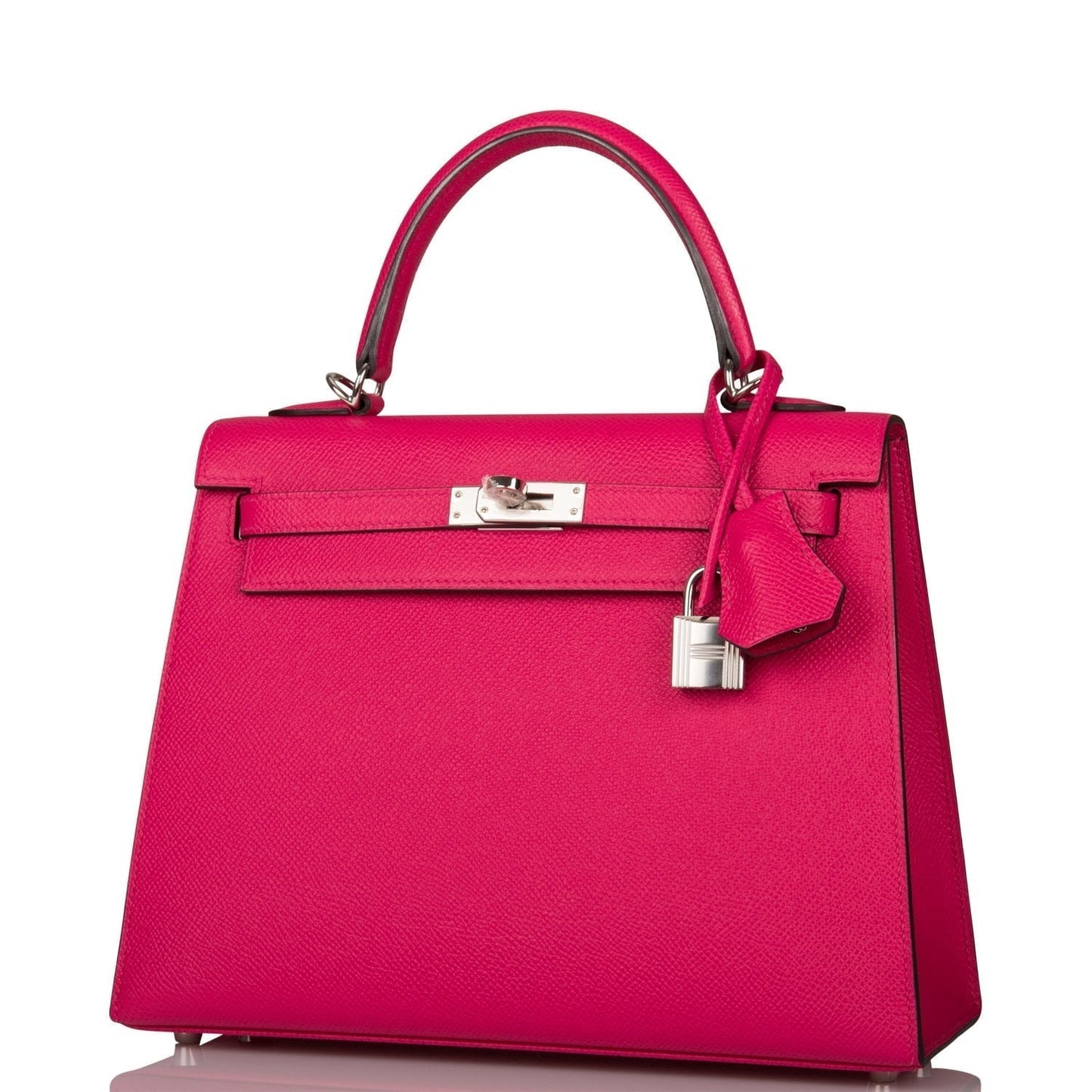 Hermes Kelly 25 Sellier Rose Mexico Epsom Palladium Hardware