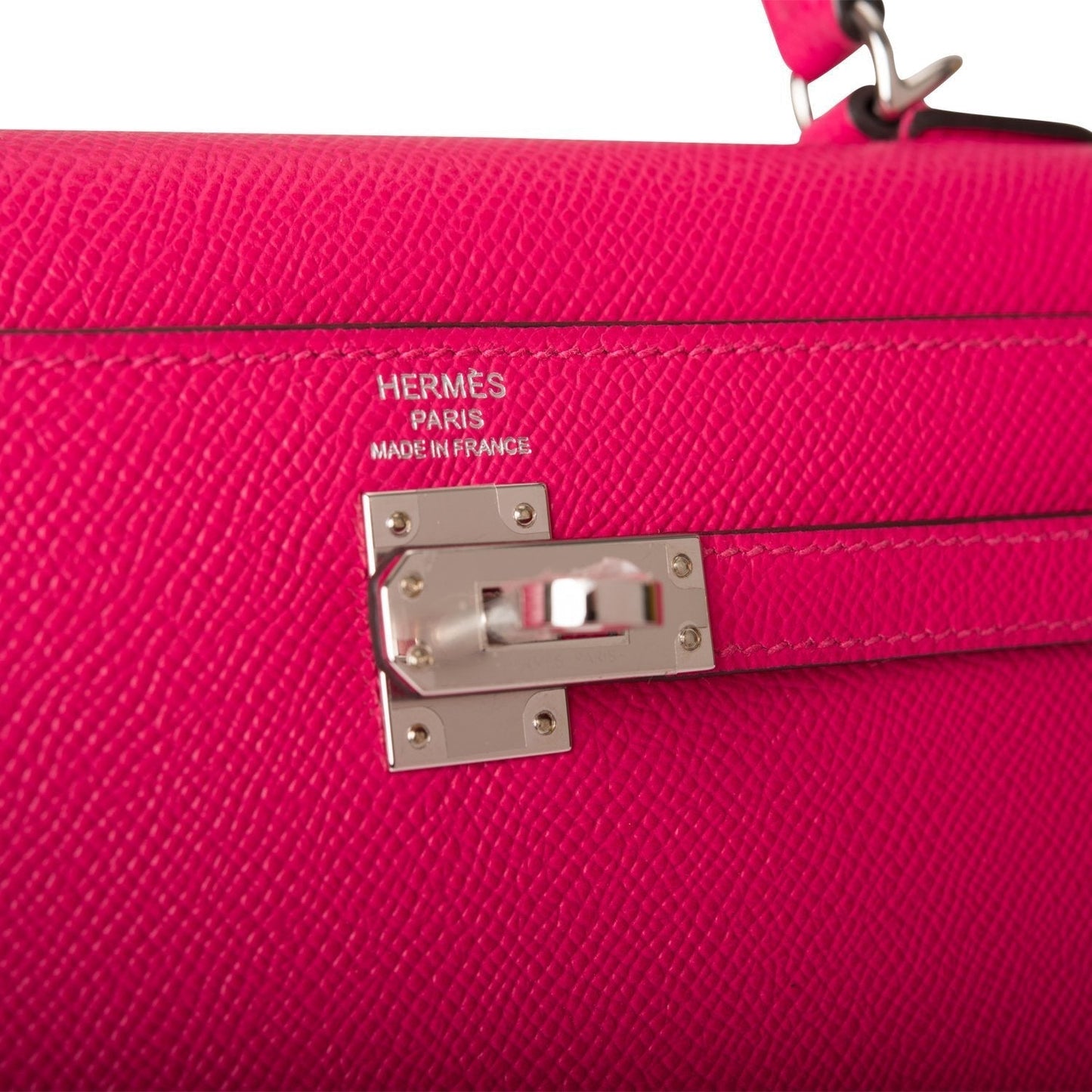 Hermes Kelly 25 Sellier Rose Mexico Epsom Palladium Hardware