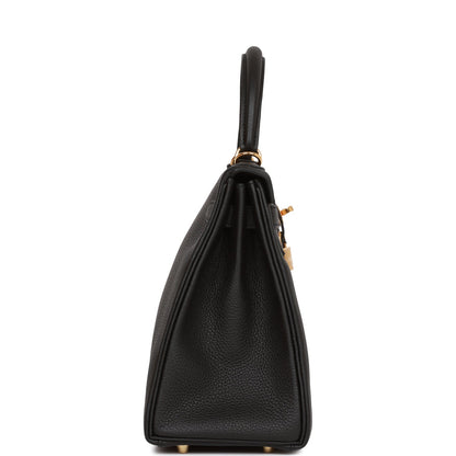 Hermes Kelly 28 Retourne Black Togo Gold Hardware