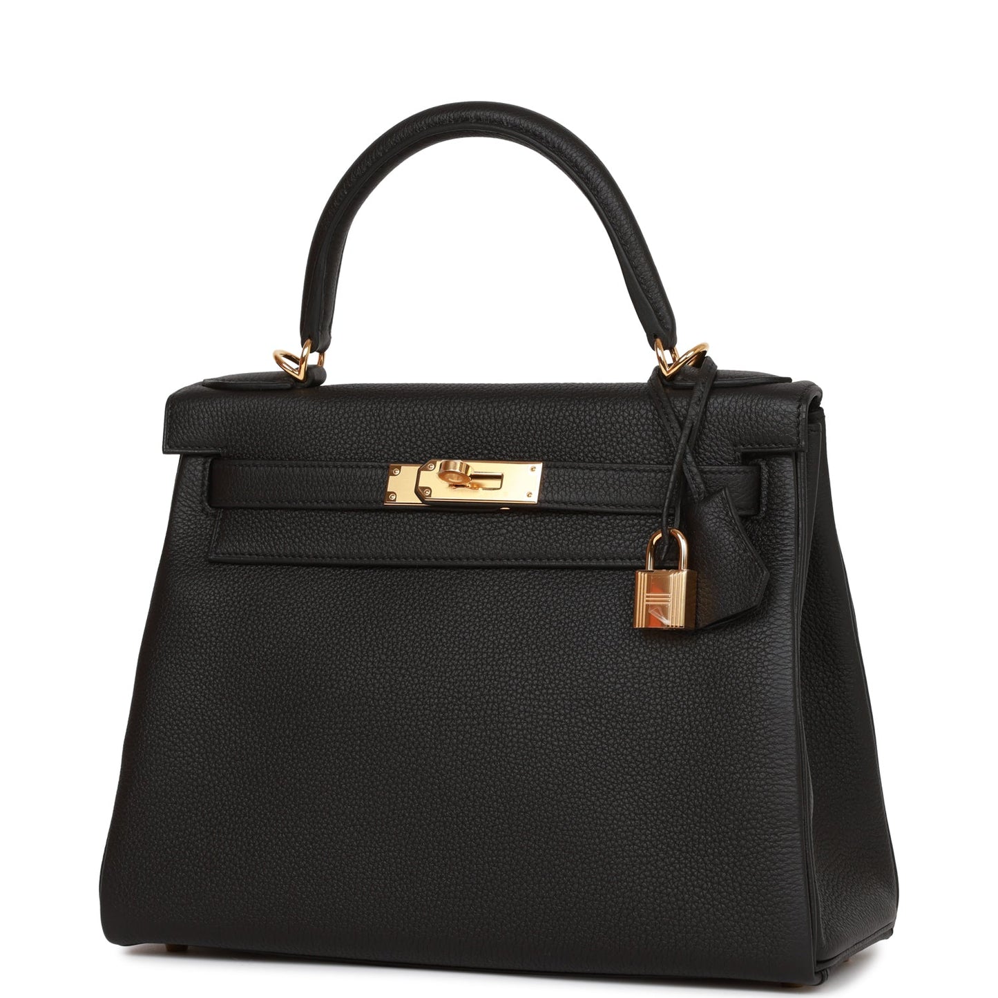 Hermes Kelly 28 Retourne Black Togo Gold Hardware