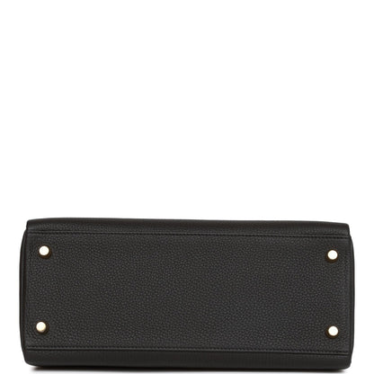 Hermes Kelly 28 Retourne Black Togo Gold Hardware