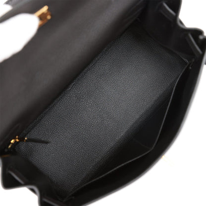 Hermes Kelly 28 Retourne Black Togo Gold Hardware
