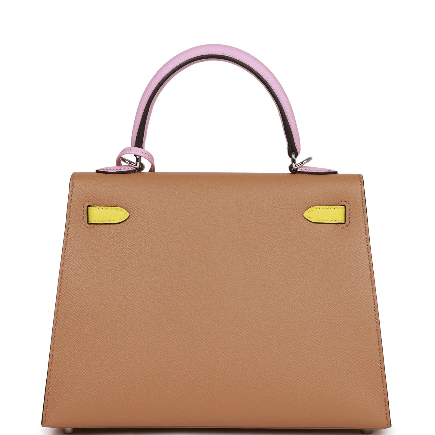 Hermes Kelly 25 Sellier Tri-Color Chai, Lime and Mauve Sylvestre Epsom Palladium Hardware