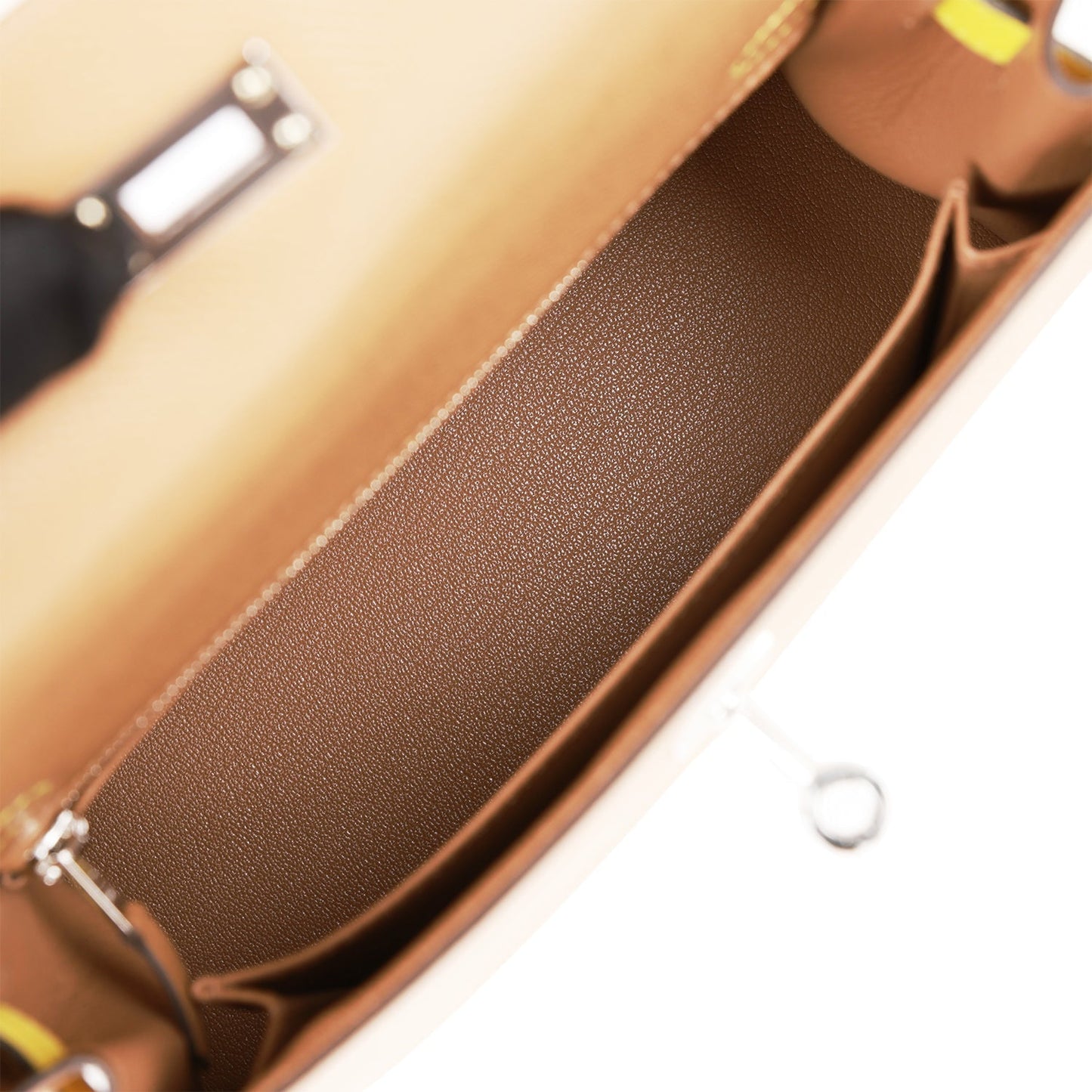 Hermes Kelly 25 Sellier Tri-Color Chai, Lime and Mauve Sylvestre Epsom Palladium Hardware