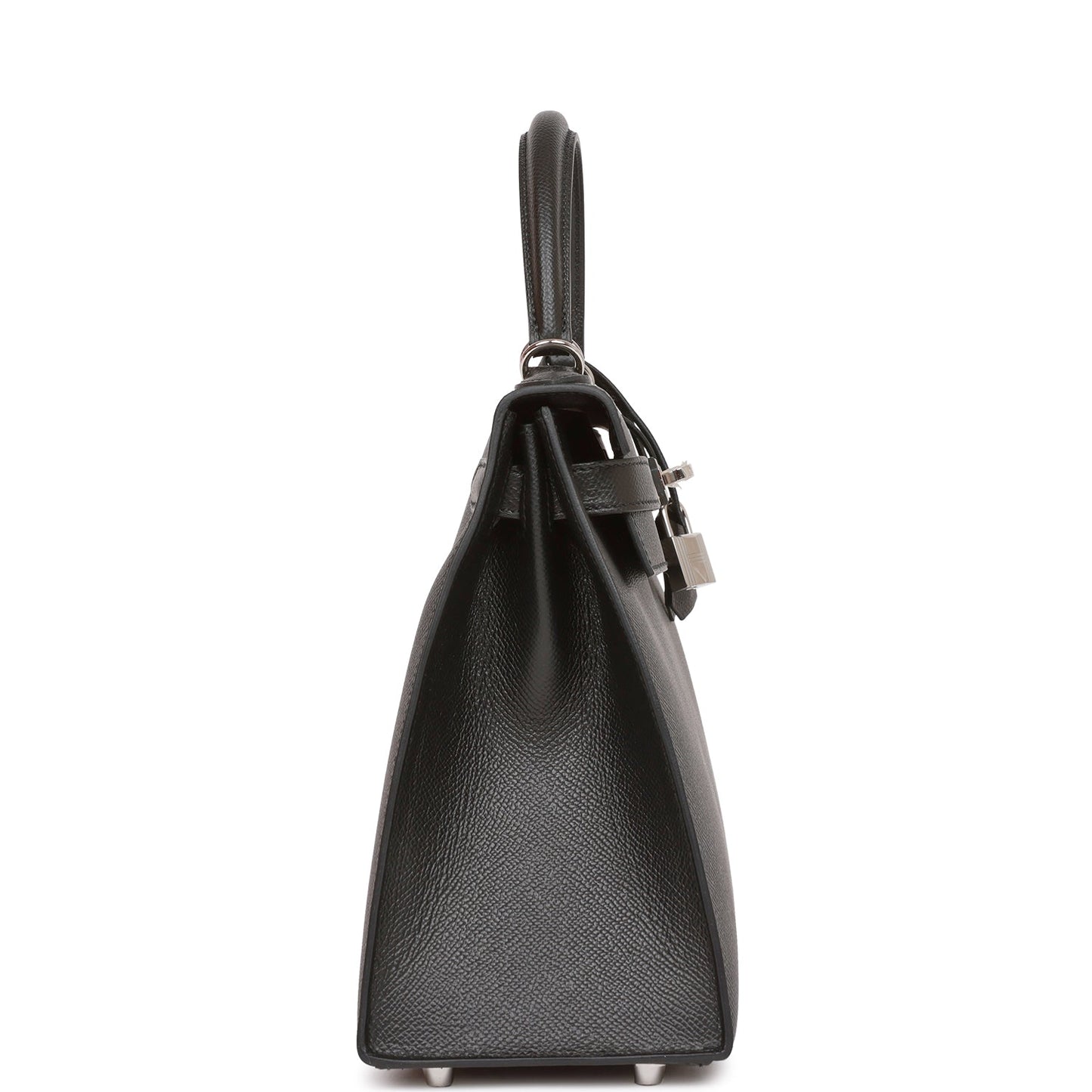Hermes Kelly 28 Sellier Black Epsom Palladium Hardware