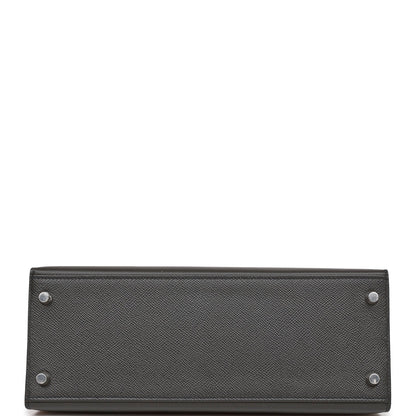 Hermes Kelly 28 Sellier Black Epsom Palladium Hardware