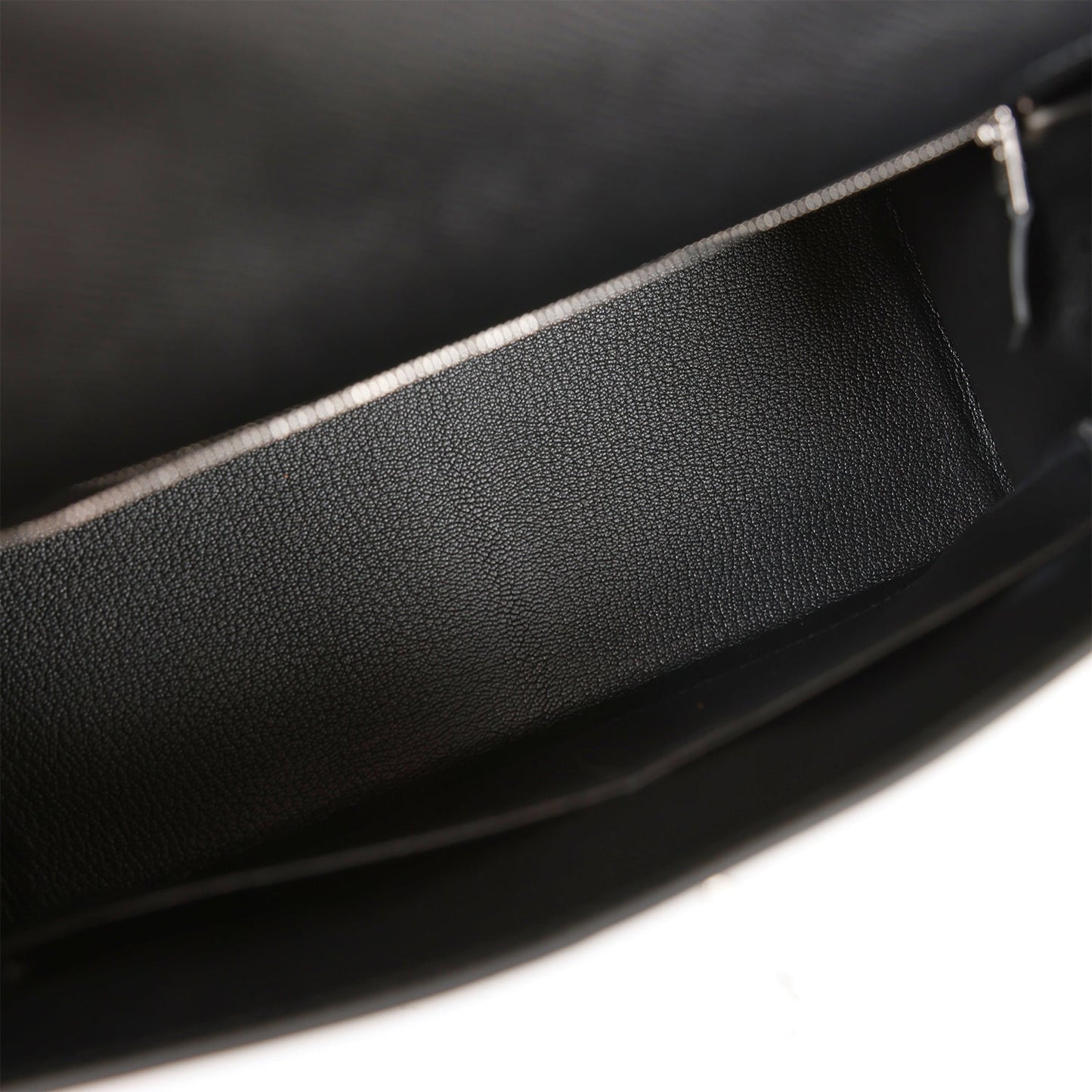 Hermes Kelly 28 Sellier Black Epsom Palladium Hardware