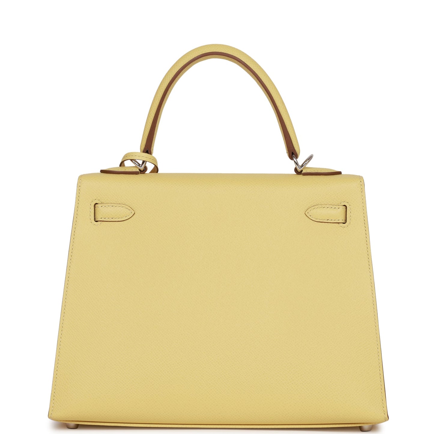 Hermes Kelly 25 Sellier Jaune Poussin Epsom Palladium Hardware