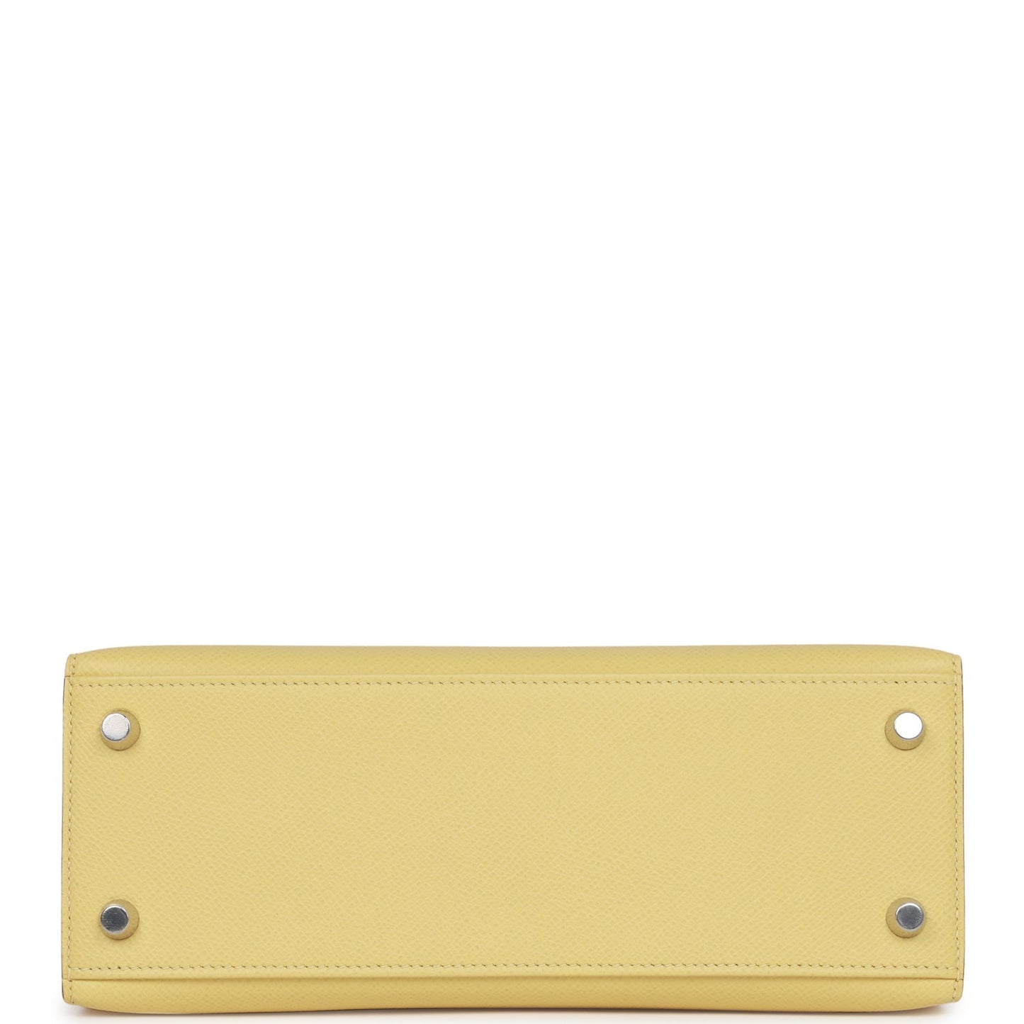 Hermes Kelly 25 Sellier Jaune Poussin Epsom Palladium Hardware