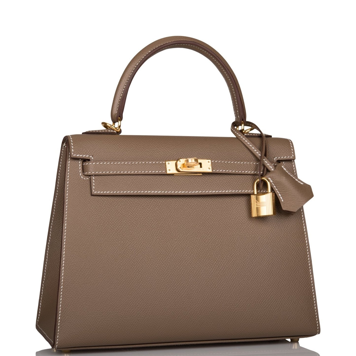 Hermes Kelly 25 Sellier Etoupe Epsom Gold Hardware