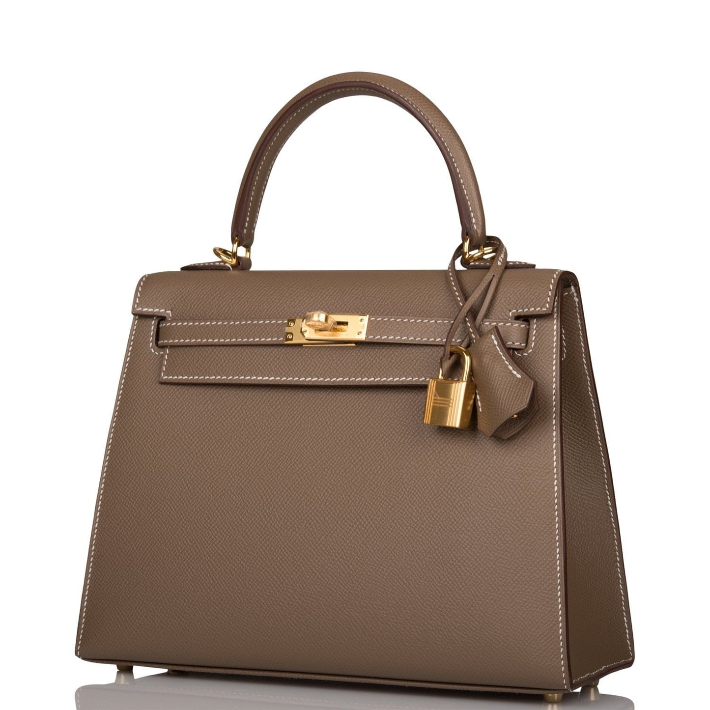 Hermes Kelly 25 Sellier Etoupe Epsom Gold Hardware