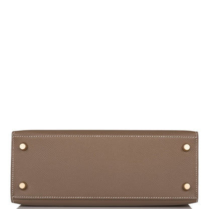 Hermes Kelly 25 Sellier Etoupe Epsom Gold Hardware