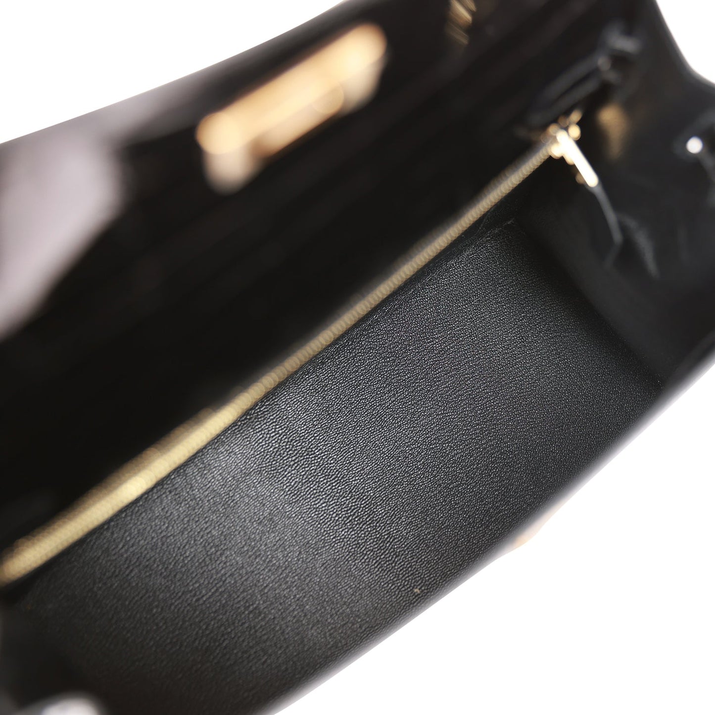Hermes Kelly 28 Sellier Black Shiny Niloticus Crocodile Gold Hardware