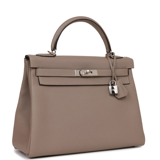 Hermes Kelly 32 Retourne Gris Asphalte Togo Palladium Hardware