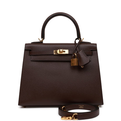 Hermes Kelly 25 Sellier Rouge Sellier Epsom Gold Hardware