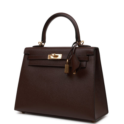 Hermes Kelly 25 Sellier Rouge Sellier Epsom Gold Hardware