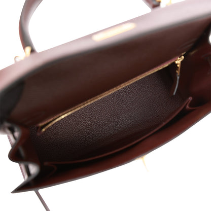 Hermes Kelly 25 Sellier Rouge Sellier Epsom Gold Hardware