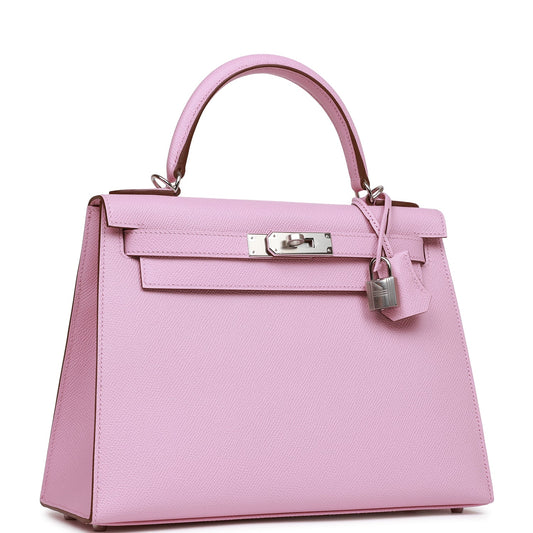 Hermes Kelly 28 Sellier Mauve Sylvestre Epsom Palladium Hardware