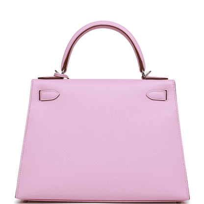 Hermes Kelly 28 Sellier Mauve Sylvestre Epsom Palladium Hardware