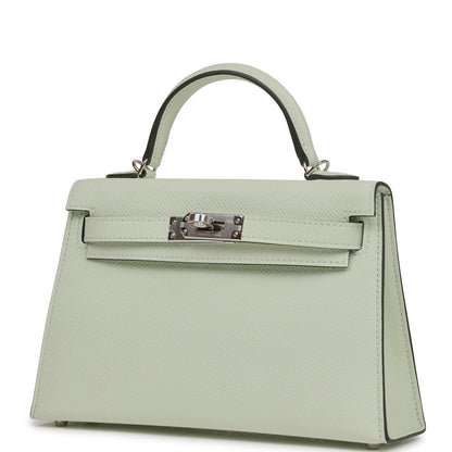 Hermes Kelly 20 Sellier Vert Fizz Epsom Palladium Hardware