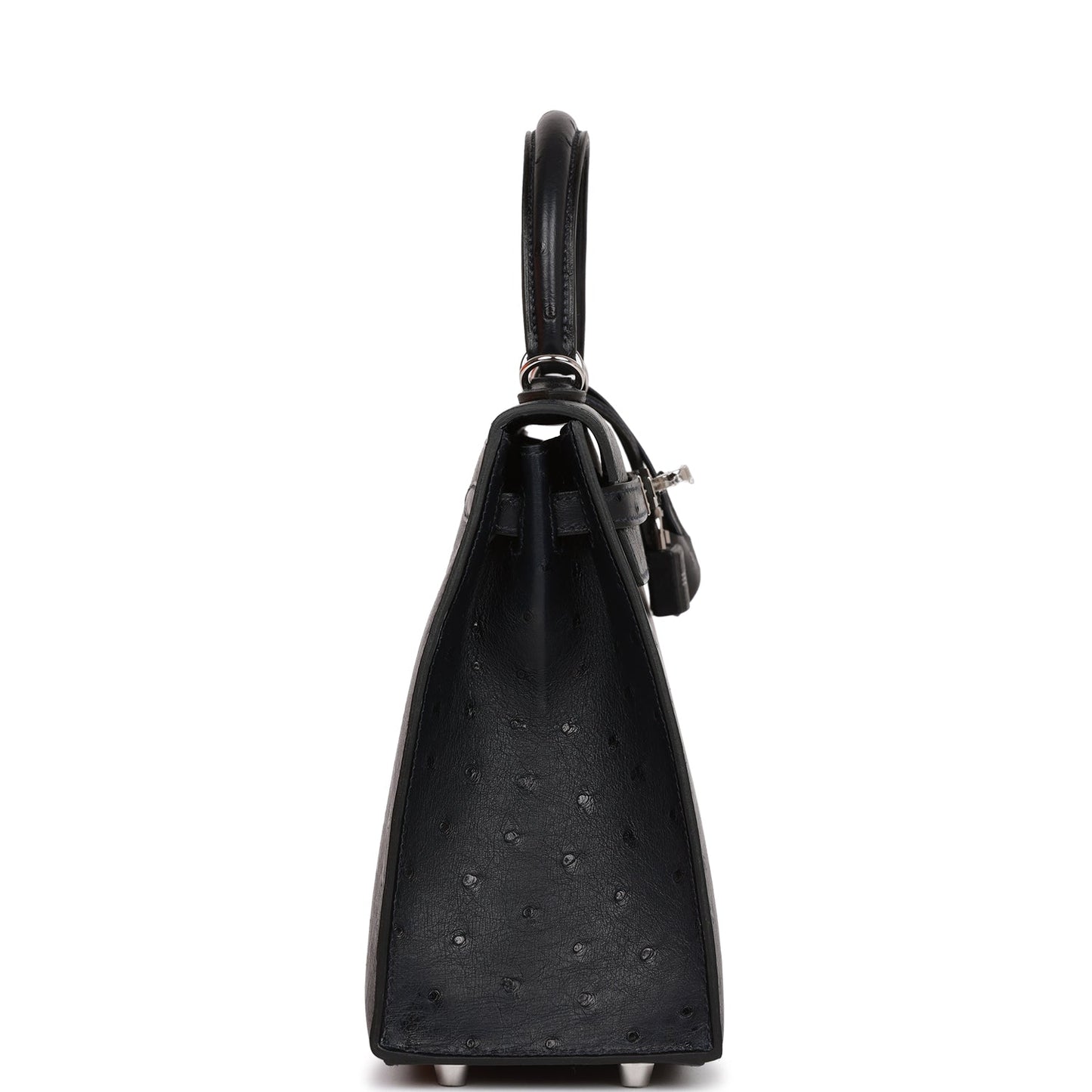 Hermes Kelly 25 Sellier Caban Ostrich Palladium Hardware
