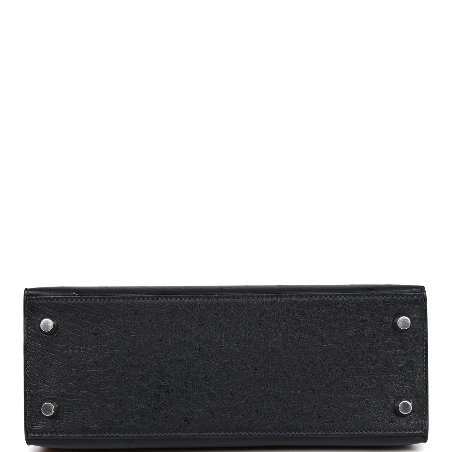 Hermes Kelly 25 Sellier Caban Ostrich Palladium Hardware