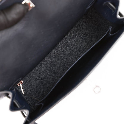 Hermes Kelly 25 Sellier Caban Ostrich Palladium Hardware