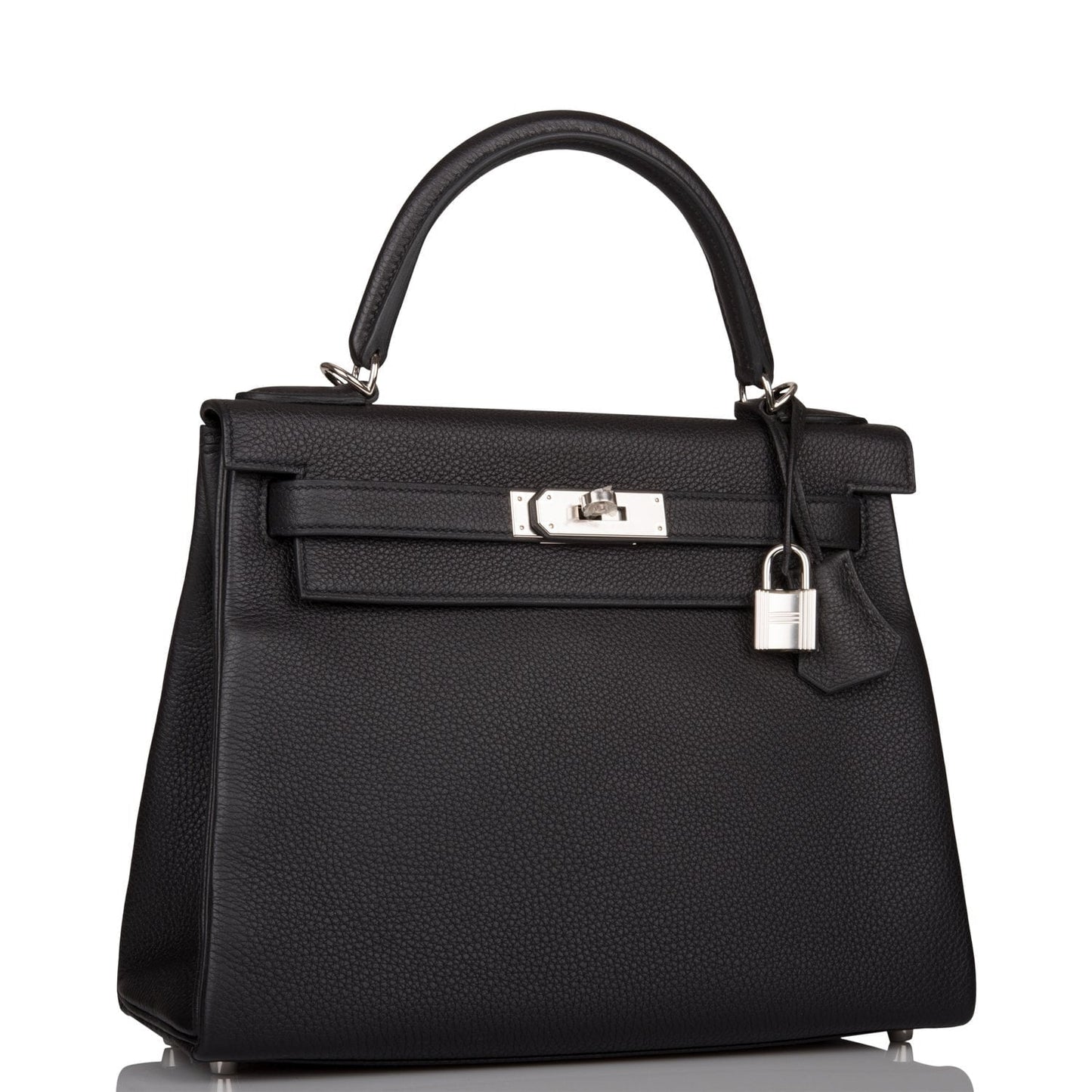 Hermes Kelly 28 Retourne Black Togo Palladium Hardware