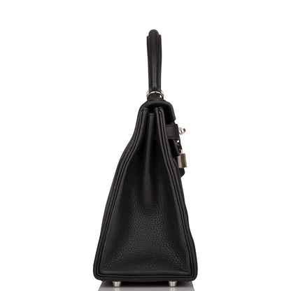 Hermes Kelly 28 Retourne Black Togo Palladium Hardware