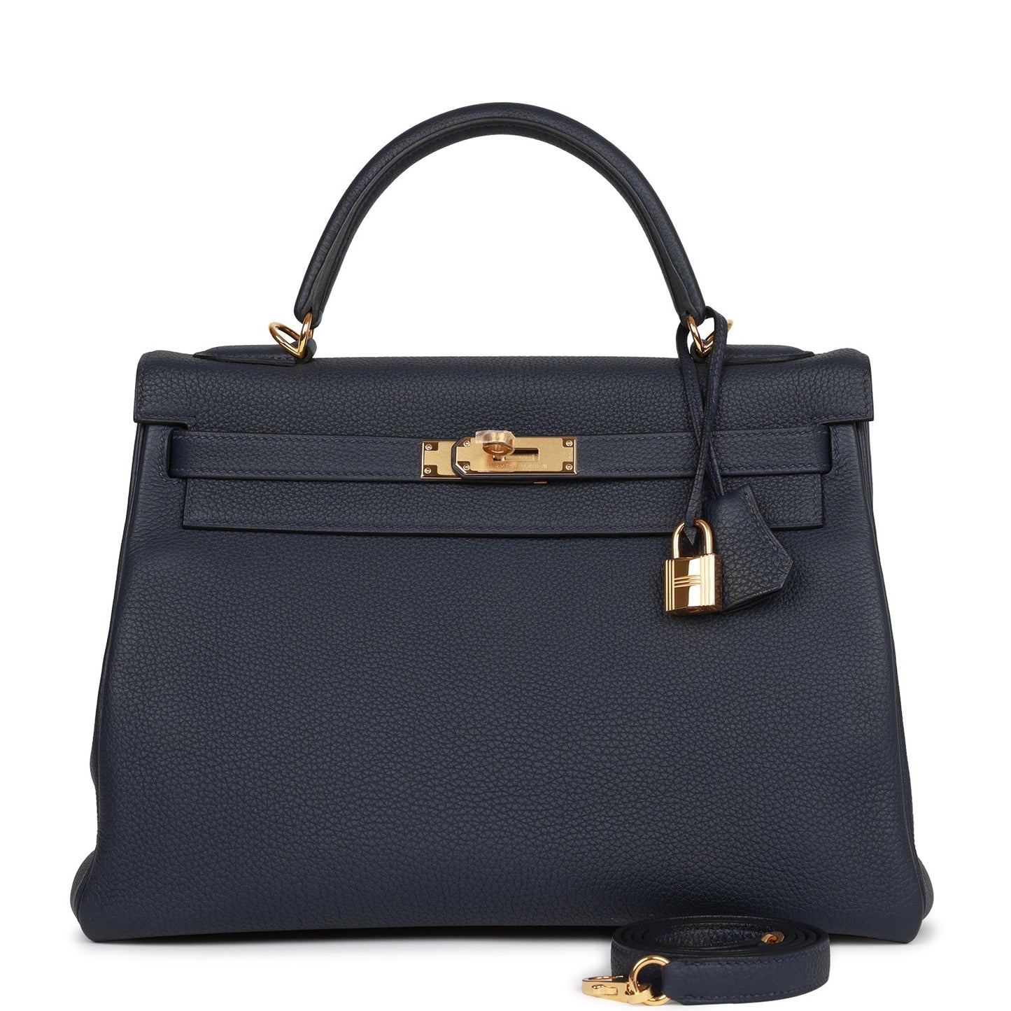 Hermes Kelly 32 Retourne Bleu Nuit Togo Gold Hardware