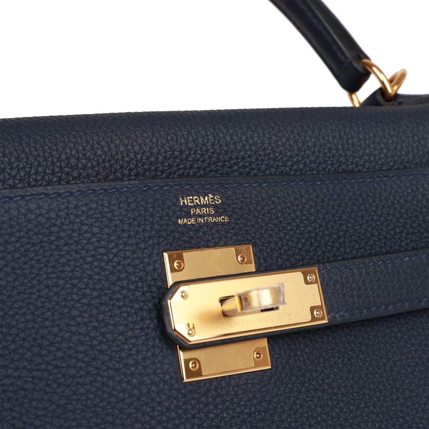 Hermes Kelly 32 Retourne Bleu Nuit Togo Gold Hardware