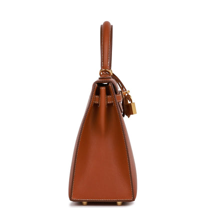 Hermes Kelly 25 Sellier Fauve Barenia Gold Hardware