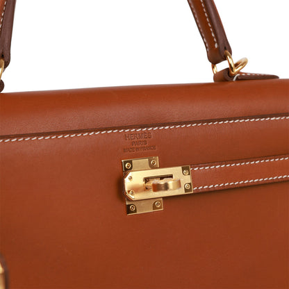 Hermes Kelly 25 Sellier Fauve Barenia Gold Hardware