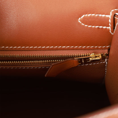 Hermes Kelly 25 Sellier Fauve Barenia Gold Hardware