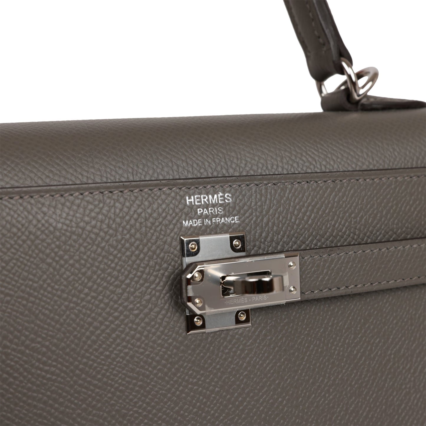 Hermes Kelly 25 Sellier Gris Meyer Epsom Palladium Hardware