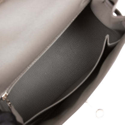 Hermes Kelly 25 Sellier Gris Meyer Epsom Palladium Hardware