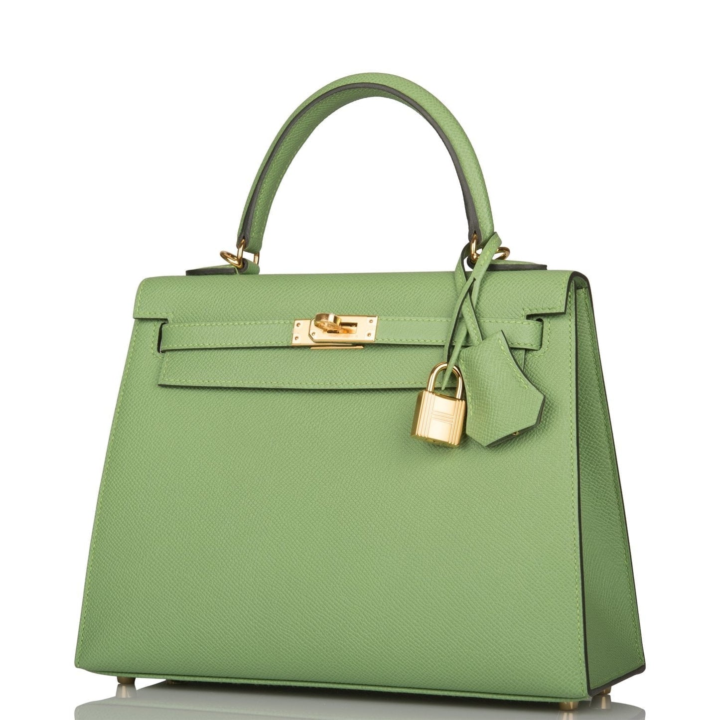 Hermes Kelly 25 Sellier Vert Criquet Epsom Gold Hardware