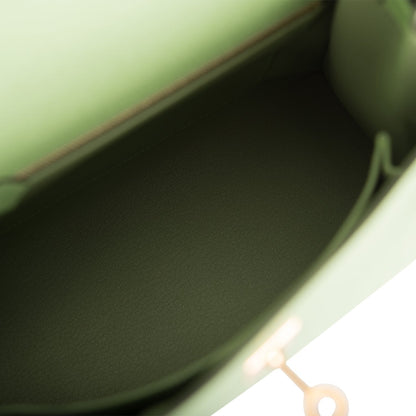 Hermes Kelly 25 Sellier Vert Criquet Epsom Gold Hardware