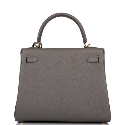 Hermes Kelly 25 Retourne Etain Togo Gold Hardware
