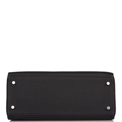 Hermes Kelly 28 Retourne Black Togo Palladium Hardware