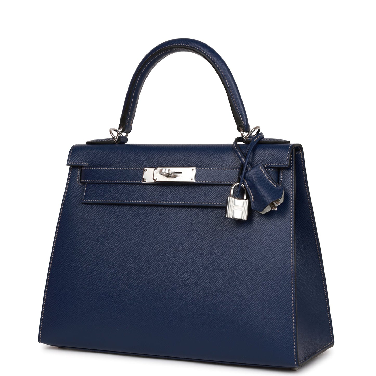 Hermes Special Order (HSS) Kelly 28 Sellier Bleu Indigo Epsom Palladium Hardware