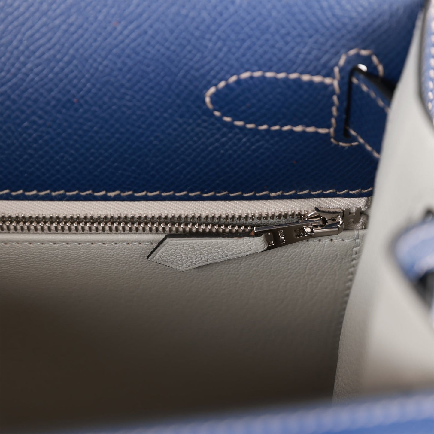 Hermes Special Order (HSS) Kelly 28 Sellier Bleu Indigo Epsom Palladium Hardware