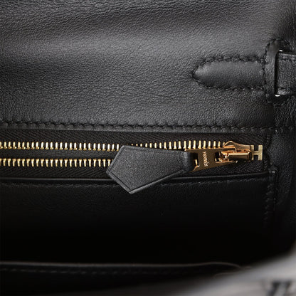 Hermes Kelly 25 Retourne Black Swift Gold Hardware