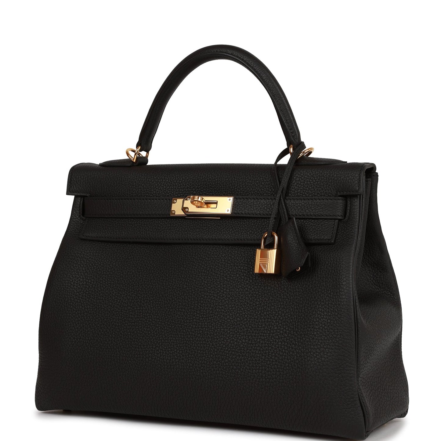 Hermes Kelly 32 Retourne Black Togo Gold Hardware