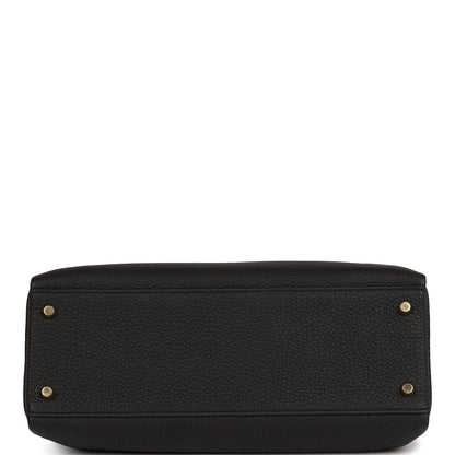 Hermes Kelly 32 Retourne Black Togo Gold Hardware